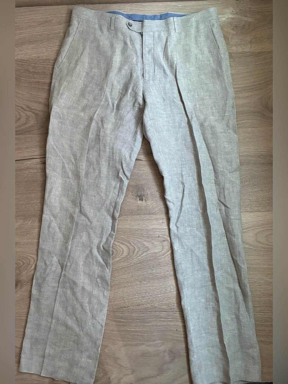 Tommy Hilfiger Mens Hall Modern Fit Linen Blend Suit Pants Gray 36x32